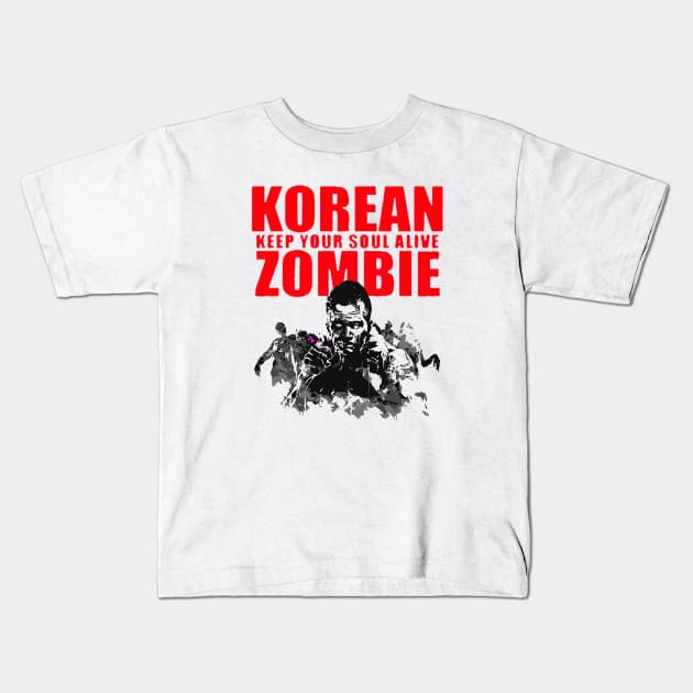 korean zombie Cage Fighter Kids T-Shirt by WikiDikoShop